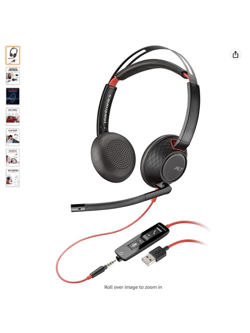 Poly Blackwire 5220 USB-A Wired Headset (Plantronics)